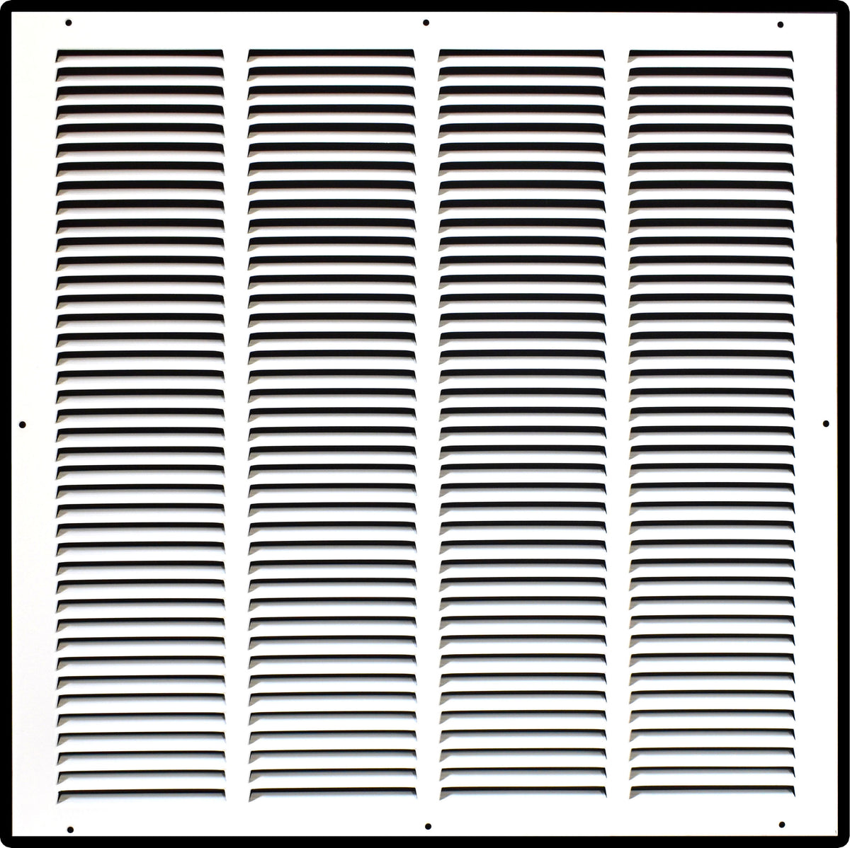 20"x20" White Steel Return Air Grille, High-Airflow HVAC Cold Air Intake for Wall & Ceiling