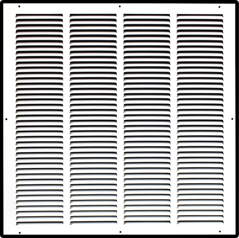 20"x20" White Steel Return Air Grille, High-Airflow HVAC Cold Air Intake for Wall & Ceiling