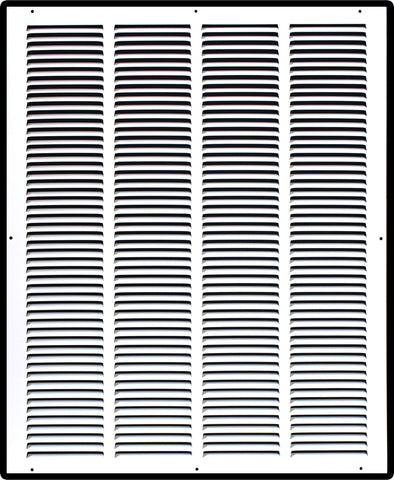 20"x25" White Steel Return Air Grille, High-Airflow HVAC Cold Air Intake for Wall & Ceiling