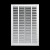 20"x30" White Steel Return Air Filter Grille, Removable Door, Plastic Latches, for 1-Inch Filters