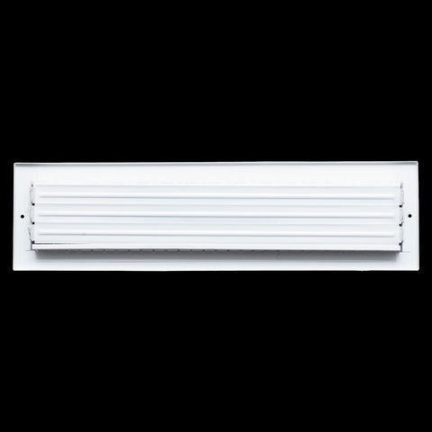 20"x4" White Steel Adjustable Supply Register, Air Vent Cover with Damper for Sidewall Or Ceiling