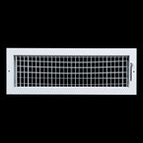 20"x6" White Steel Adjustable Supply Register, Air Vent Cover with Damper for Sidewall Or Ceiling