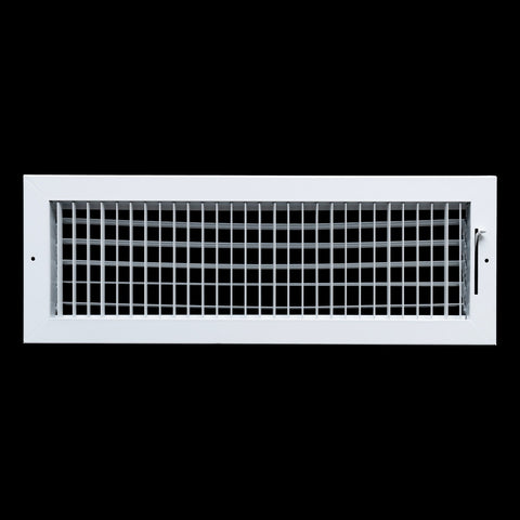 20"x6" White Steel Adjustable Supply Register, Air Vent Cover with Damper for Sidewall Or Ceiling
