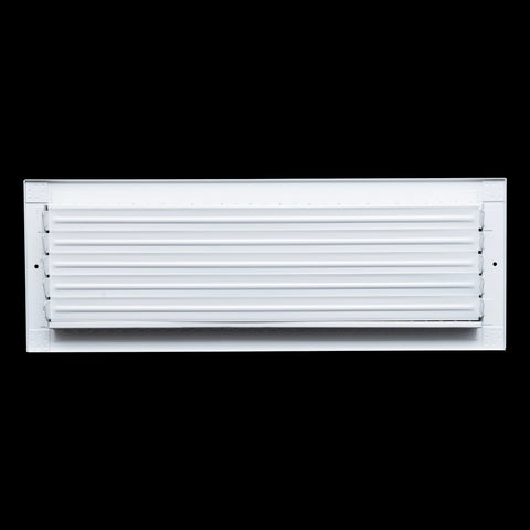 20"x6" White Steel Adjustable Supply Register, Air Vent Cover with Damper for Sidewall Or Ceiling