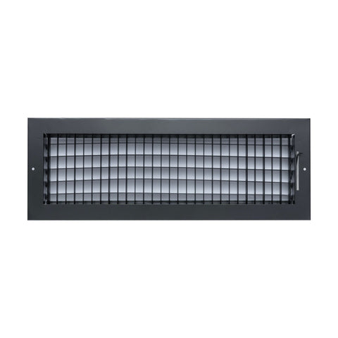 20"x6" Black Steel Adjustable Supply Register, Air Vent Cover with Damper for Sidewall Or Ceiling