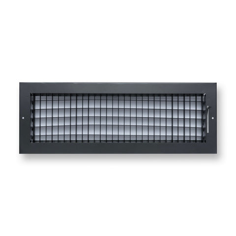 20"x6" Black Steel Adjustable Supply Register, Air Vent Cover with Damper for Sidewall Or Ceiling