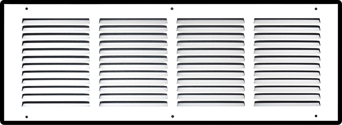 20"x6" White Steel Return Air Grille, High-Airflow HVAC Cold Air Intake for Wall & Ceiling