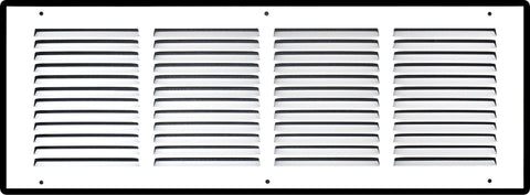 20"x6" White Steel Return Air Grille, High-Airflow HVAC Cold Air Intake for Wall & Ceiling