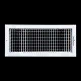 20"x8" White Steel Adjustable Supply Register, Air Vent Cover with Damper for Sidewall Or Ceiling