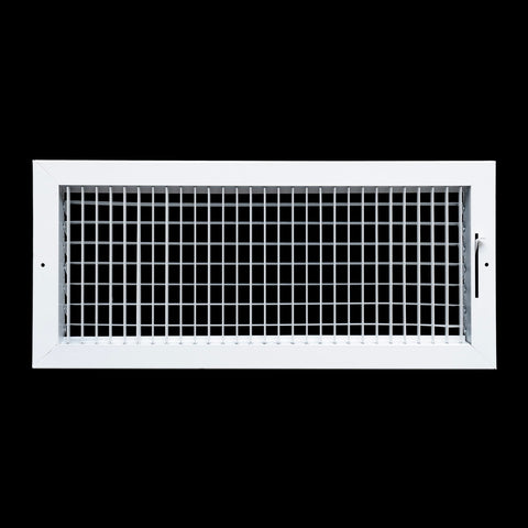 20"x8" White Steel Adjustable Supply Register, Air Vent Cover with Damper for Sidewall Or Ceiling