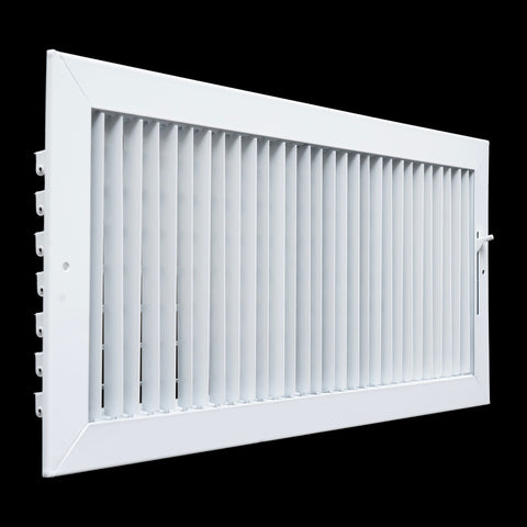 20"x8" White Steel Adjustable Supply Register, Air Vent Cover with Damper for Sidewall Or Ceiling