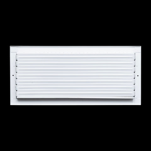 20"x8" White Steel Adjustable Supply Register, Air Vent Cover with Damper for Sidewall Or Ceiling