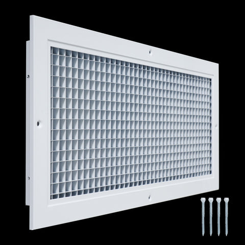 20"x8" White Aluminum Eggcrate Return Air Grille, Low-Noise High-Airflow Rust-Proof Vent Cover