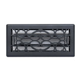 4"x10" Matte Black Steel Floor Register, Walkable Heavy-Duty Victorian Vent Cover with Damper