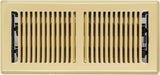 4"x10" Polished Brass Steel Floor Register, Walkable Heavy-Duty Contemporary Louvered Vent Cover with Damper