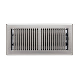 4"x10" Satin Nickel Steel Floor Register, Walkable Heavy-Duty Contemporary Louvered Vent Cover with Damper
