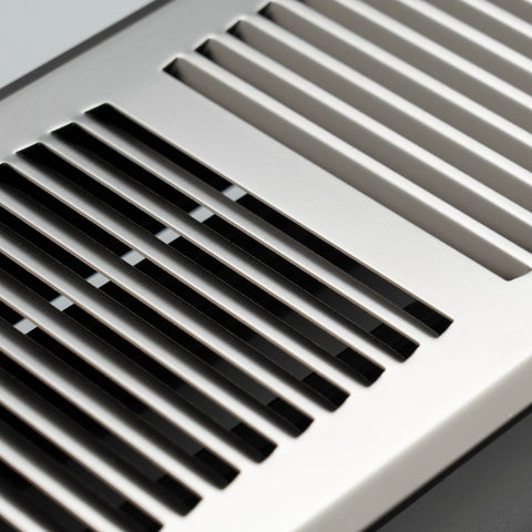 4"x10" Satin Nickel Steel Floor Register, Walkable Heavy-Duty Contemporary Louvered Vent Cover with Damper