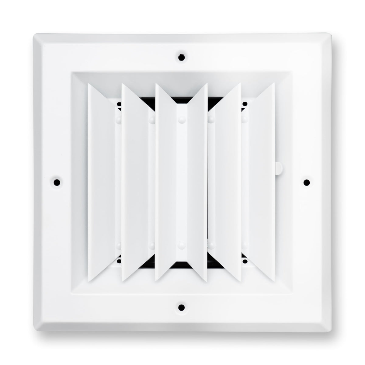 6"x6" 2-Way I-Pattern White Aluminum Square Ceiling Diffuser, Rust-Proof Ceiling Supply Grille