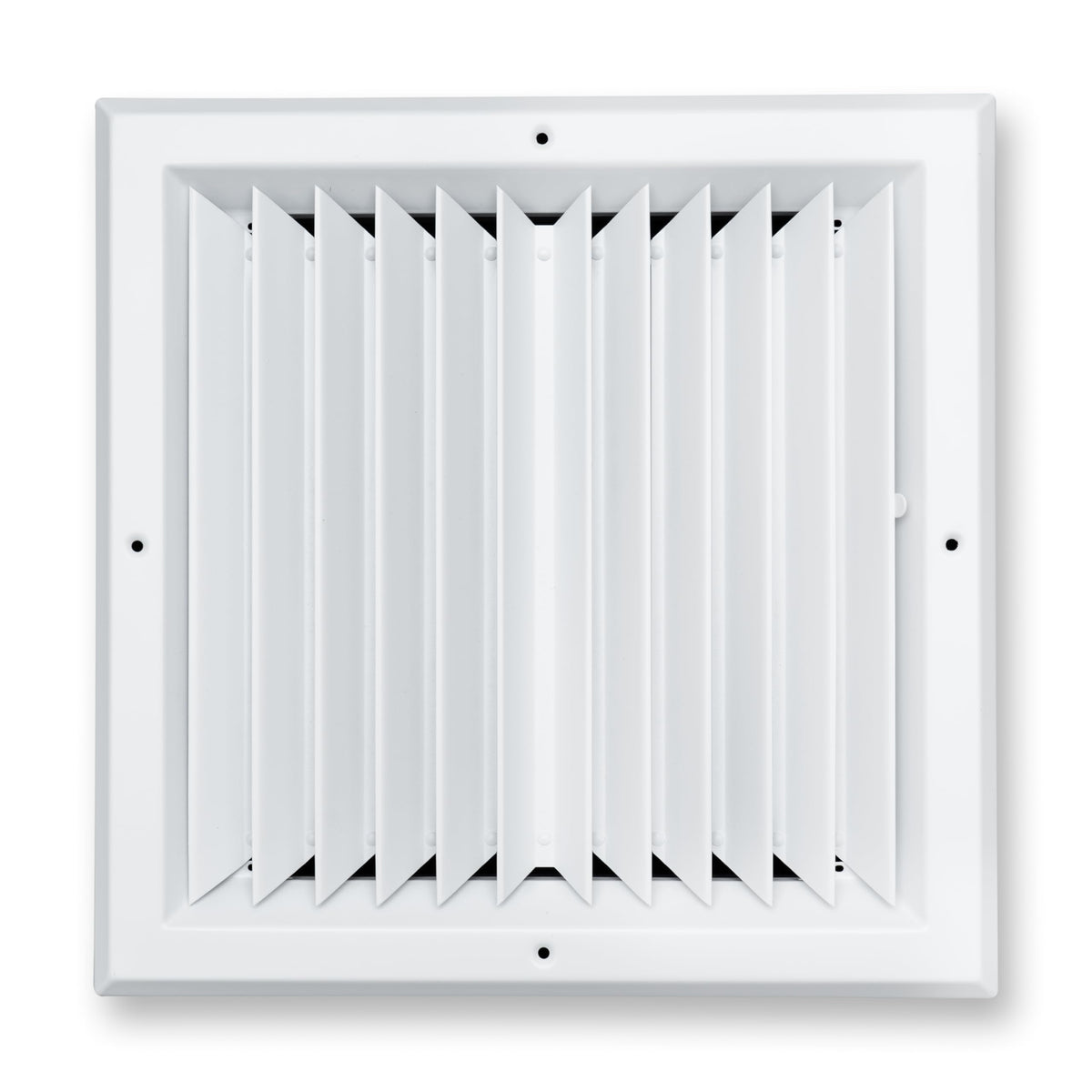 12"x12" 2-Way I-Pattern White Aluminum Square Ceiling Diffuser, Rust-Proof Ceiling Supply Grille