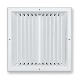 14"x14" 2-Way I-Pattern White Aluminum Square Ceiling Diffuser, Rust-Proof Ceiling Supply Grille