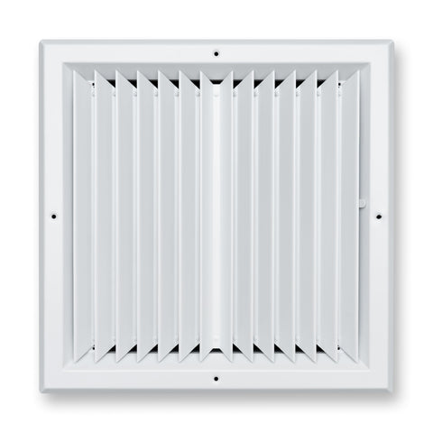 14"x14" 2-Way I-Pattern White Aluminum Square Ceiling Diffuser, Rust-Proof Ceiling Supply Grille