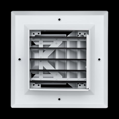 6"x6" 3-Way White Aluminum Square Ceiling Diffuser, Rust-Proof Ceiling Supply Grille