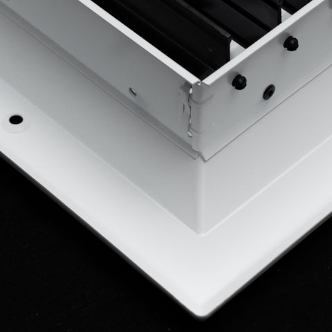 6"x6" 3-Way White Aluminum Square Ceiling Diffuser, Rust-Proof Ceiling Supply Grille