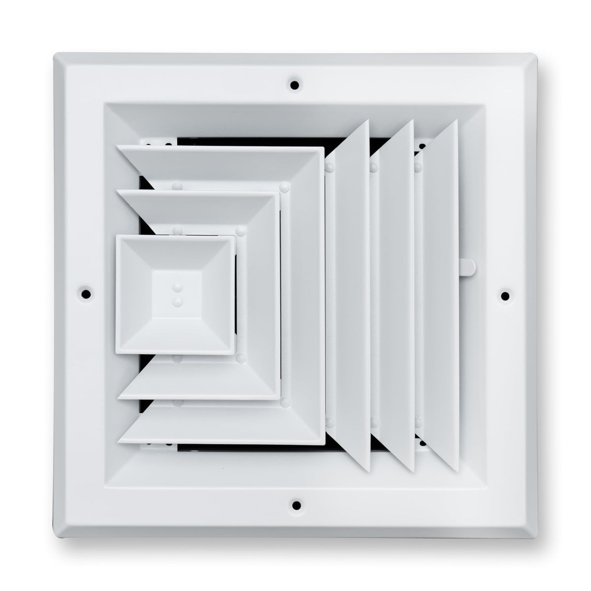 8"x8" 3-Way White Aluminum Square Ceiling Diffuser, Rust-Proof Ceiling Supply Grille