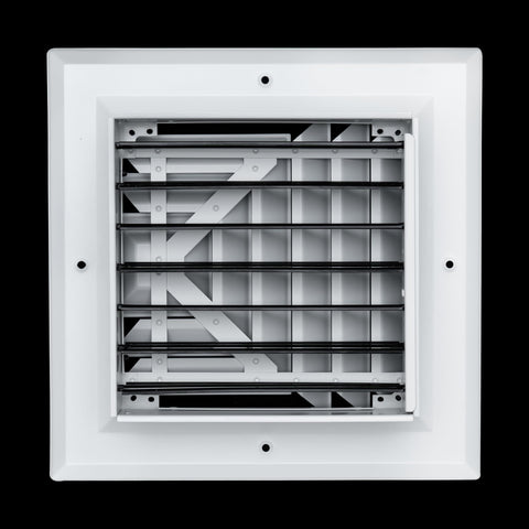8"x8" 3-Way White Aluminum Square Ceiling Diffuser, Rust-Proof Ceiling Supply Grille