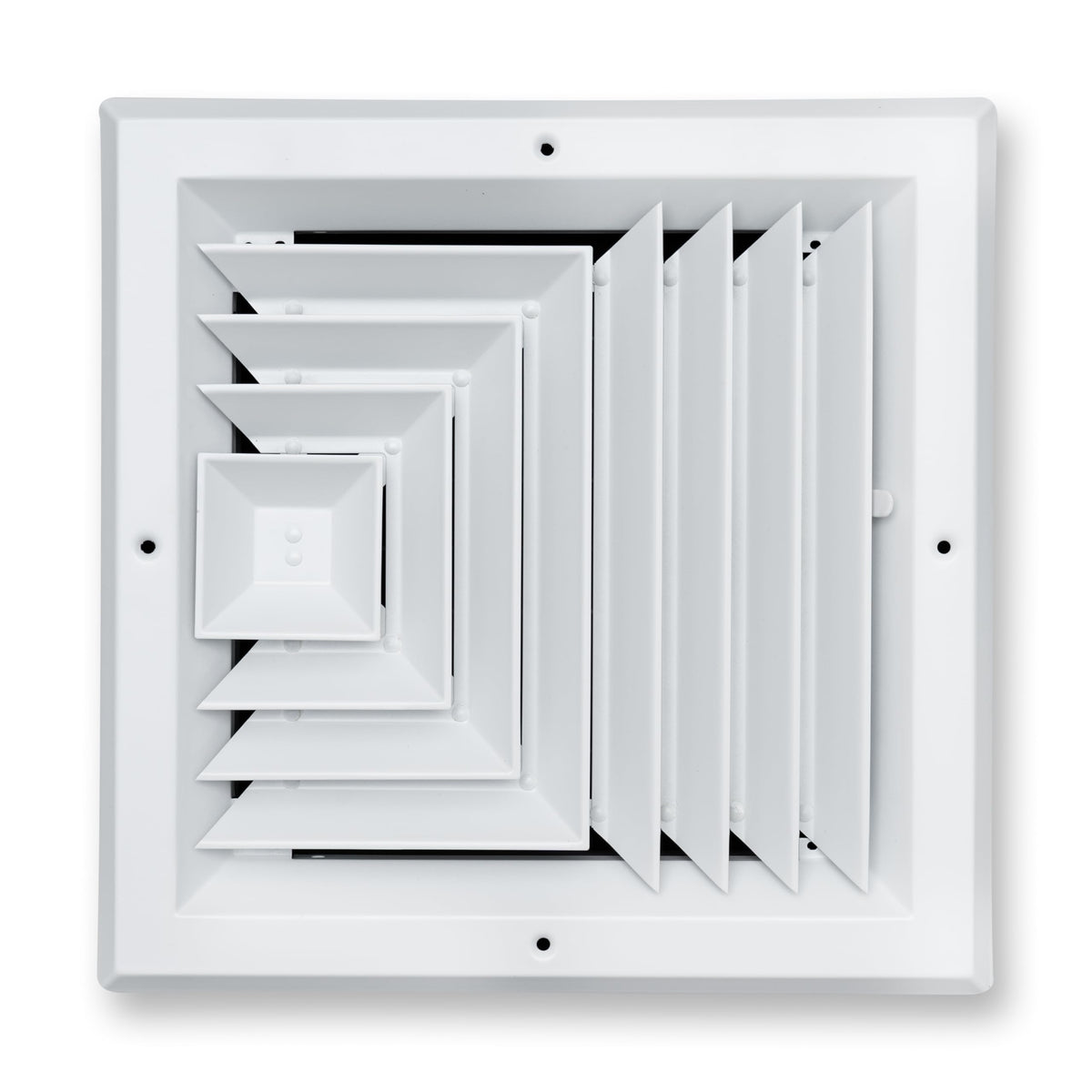 10"x10" 3-Way White Aluminum Square Ceiling Diffuser, Rust-Proof Ceiling Supply Grille