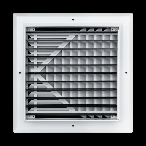 12"x12" 3-Way White Aluminum Square Ceiling Diffuser, Rust-Proof Ceiling Supply Grille