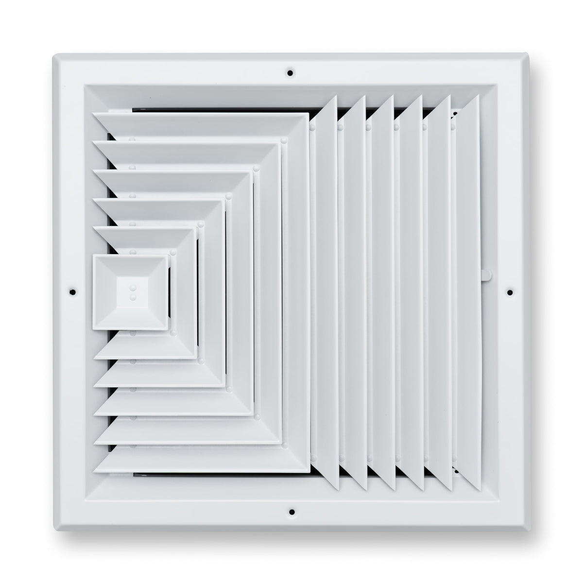 14"x14" 3-Way White Aluminum Square Ceiling Diffuser, Rust-Proof Ceiling Supply Grille