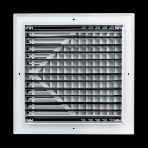 14"x14" 3-Way White Aluminum Square Ceiling Diffuser, Rust-Proof Ceiling Supply Grille