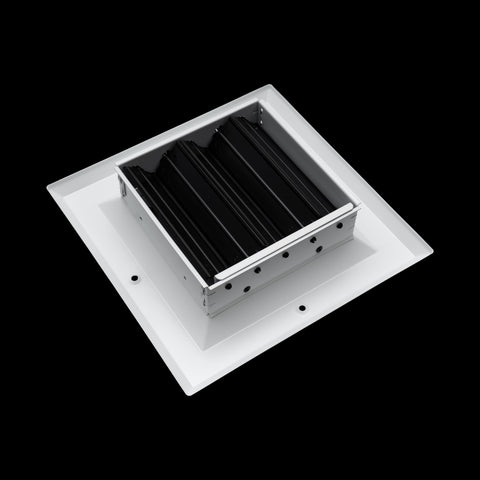 14"x14" 3-Way White Aluminum Square Ceiling Diffuser, Rust-Proof Ceiling Supply Grille