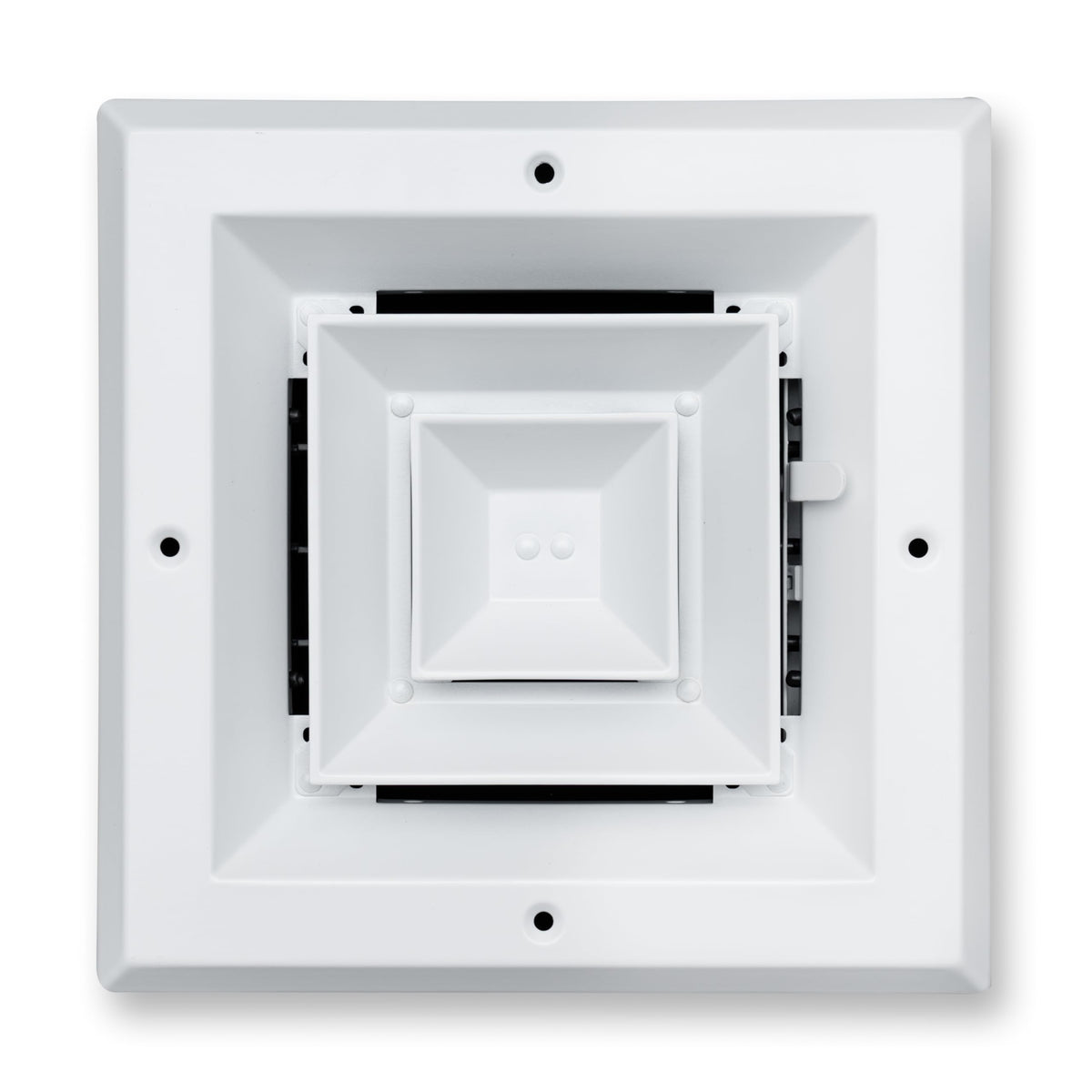 6"x6" 4-Way White Aluminum Square Ceiling Diffuser, Rust-Proof Ceiling Supply Grille