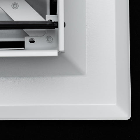 6"x6" 4-Way White Aluminum Square Ceiling Diffuser, Rust-Proof Ceiling Supply Grille