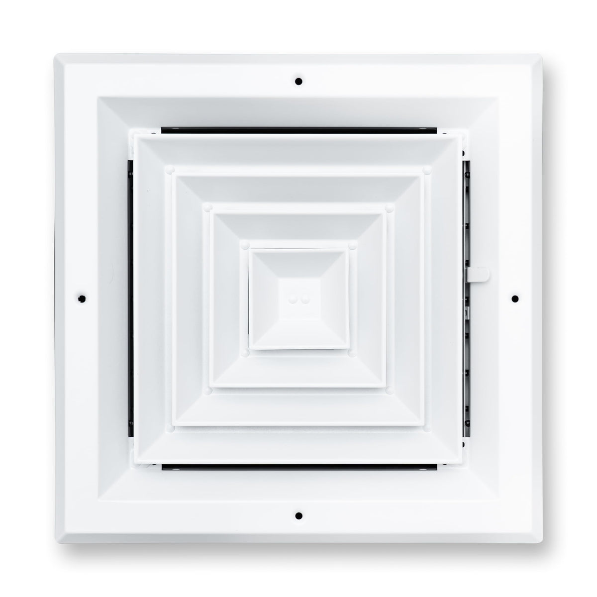 10"x10" 4-Way White Aluminum Square Ceiling Diffuser, Rust-Proof Ceiling Supply Grille
