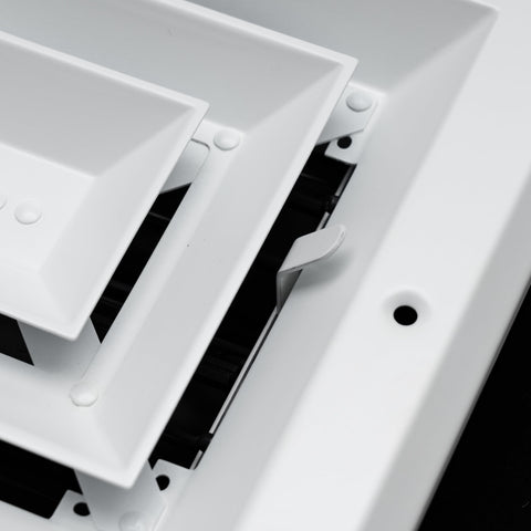 10"x10" 4-Way White Aluminum Square Ceiling Diffuser, Rust-Proof Ceiling Supply Grille