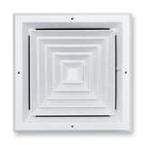 12"x12" 4-Way White Aluminum Square Ceiling Diffuser, Rust-Proof Ceiling Supply Grille