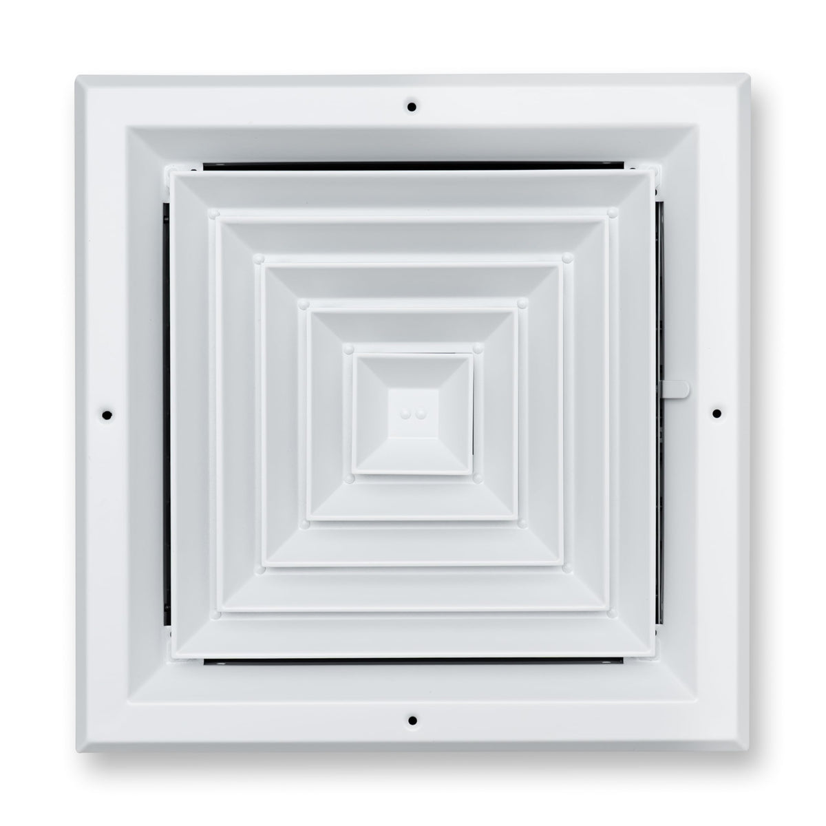 12"x12" 4-Way White Aluminum Square Ceiling Diffuser, Rust-Proof Ceiling Supply Grille