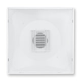 Fits 24"x24" White Steel T-Bar Drop Ceiling Grid, 2x2 Lay-In Perforated Face Adjustable Air Supply Diffuser, 6" Round Neck