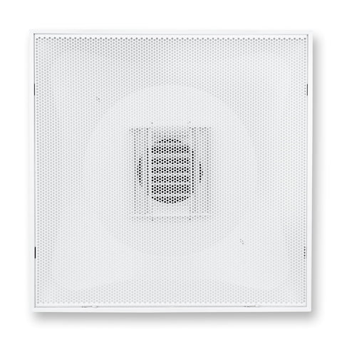 Fits 24"x24" White Steel T-Bar Drop Ceiling Grid, 2x2 Lay-In Perforated Face Adjustable Air Supply Diffuser, 6" Round Neck