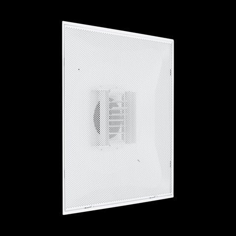 Fits 24"x24" White Steel T-Bar Drop Ceiling Grid, 2x2 Lay-In Perforated Face Adjustable Air Supply Diffuser, 6" Round Neck