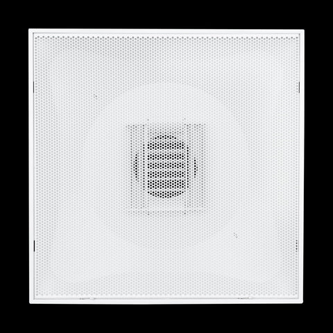 Fits 24"x24" White Steel T-Bar Drop Ceiling Grid, 2x2 Lay-In Perforated Face Adjustable Air Supply Diffuser, 6" Round Neck
