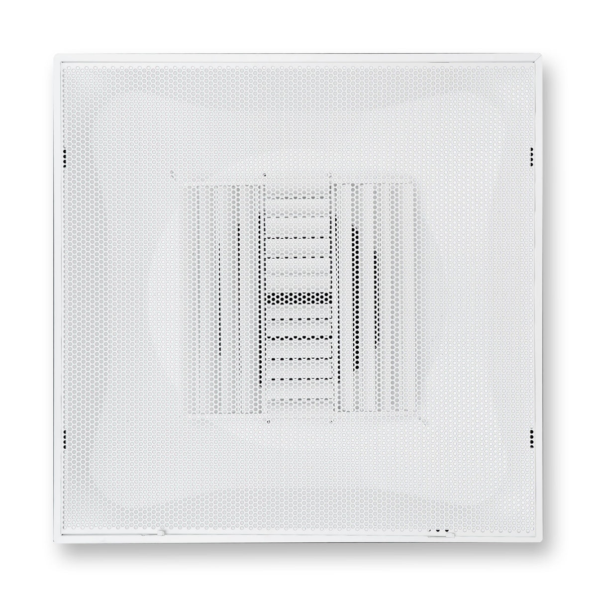 Fits 24"x24" White Steel T-Bar Drop Ceiling Grid, 2x2 Lay-In Perforated Face Adjustable Air Supply Diffuser, 10" Round Neck