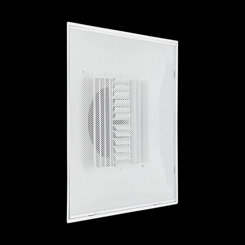 Fits 24"x24" White Steel T-Bar Drop Ceiling Grid, 2x2 Lay-In Perforated Face Adjustable Air Supply Diffuser, 10" Round Neck