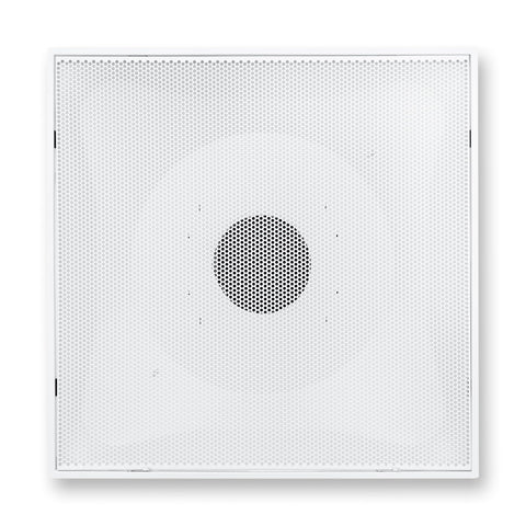 Fits 24"x24" White Steel T-Bar Drop Ceiling Grid, 2x2 Lay-In Perforated Face Fixed Return Air Grille, 6" Round Neck