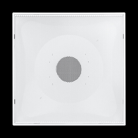 Fits 24"x24" White Steel T-Bar Drop Ceiling Grid, 2x2 Lay-In Perforated Face Fixed Return Air Grille, 6" Round Neck