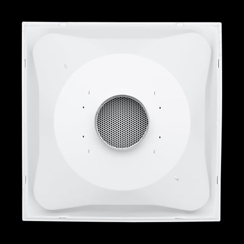 Fits 24"x24" White Steel T-Bar Drop Ceiling Grid, 2x2 Lay-In Perforated Face Fixed Return Air Grille, 6" Round Neck
