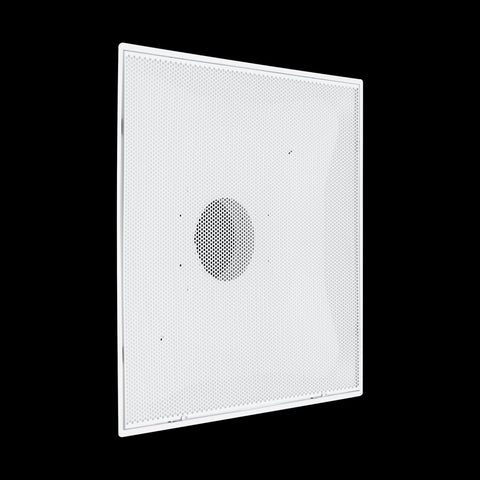 Fits 24"x24" White Steel T-Bar Drop Ceiling Grid, 2x2 Lay-In Perforated Face Fixed Return Air Grille, 6" Round Neck